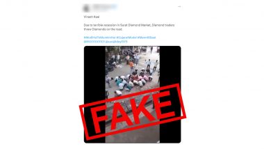 Surat Diamond Traders Threw Diamonds on Street? Viral Video of People Searching For Diamonds Shared With Misleading Claim, Here's a Fact Check