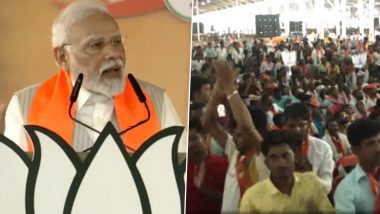 'Congress Has Been Busy Glorifying One Family, Nourishing Corrupt System': PM Narendra Modi Lashes Out at Congress at BJP ‘Karyakarta Mahakumbh’ in Bhopal (Watch Video)