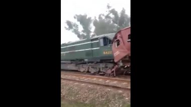 Pakistan Train Accident: Passenger Train Collides With Freight Train in Punjab Province, 31 Injured (Watch Video)