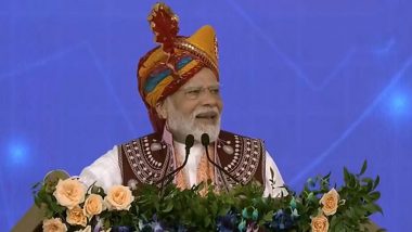 PM Narendra Modi Inaugurates Development Projects Worth Over Rs 5000 Crore at Chhotaudepur in Gujarat (Watch Video)