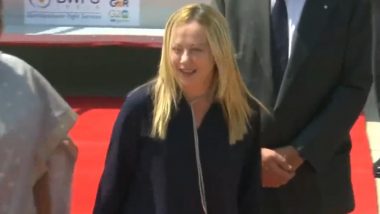 G20 Summit 2023: Italian PM Giorgia Meloni Arrives in India To Attend G20 Leaders’ Meet (Watch Video)