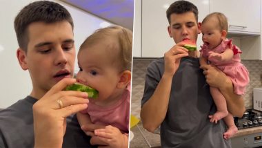 Cute Toddler Reaches Out With Full Enthusiasm to Take a Bite of Watermelon, Adorable Video Goes Viral