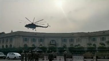 Uttar Pradesh: Mock Drill Conducted at UP Vidhan Sabha and Lokbhawan in Lucknow to Check Anti-Terror Preparedness, Choppers Seen Flying Over House (Watch Video)