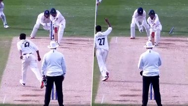 Yuzvendra Chahal Claims His Maiden Wicket in County Championship, Castles Lyndon James With a Peach of Delivery During Kent vs Nottinghamshire Match (Watch Video)