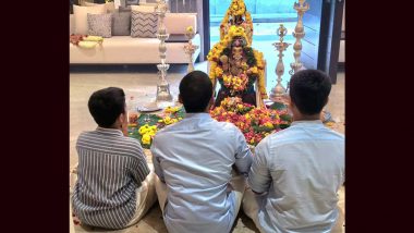 Dhanush Celebrates Ganesh Chaturthi With His Sons Yatra and Linga in Latest Insta Post! (View Pic)