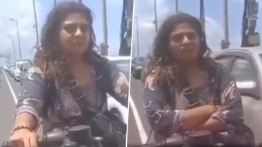 Mumbai: Woman Takes Her Bike on Bandra-Worli Sea Link, Abuses Cops When Stopped; Arrested (Watch Video)