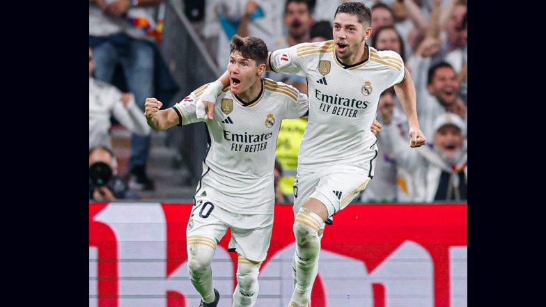 Real Madrid 2-1 Real Sociedad, La Liga 2023-24: Federico Valverde, Joselu Scores As Los Blancos Secure Stunning Comeback Victory (Watch Goal Video Highlights)