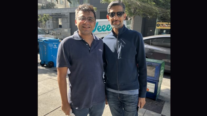 Bengaluru Techie Strolling on San Francisco Street Runs Into Google CEO Sundar Pichai, Their Humble Pic is Now Viral