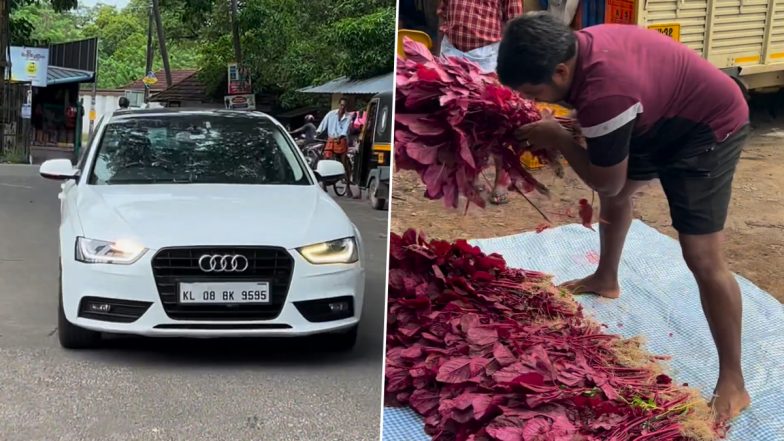 Kerala Farmer Arrives in Audi A4 Luxury Sedan to Sell Veggies at Local Market, Video Goes Viral