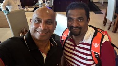 800 The Movie: Muttiah Muralitharan and Sanath Jayasuriya Arrive in Mumbai for the Trailer Launch