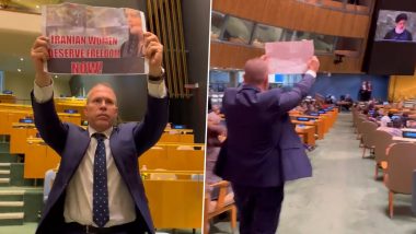 Israel Ambassador Gilad Erdan Removed From UN General Assembly After He Displays Mahsa Amini's Photo During Iranian President Ebrahim Raisi's Speech (Watch Video)