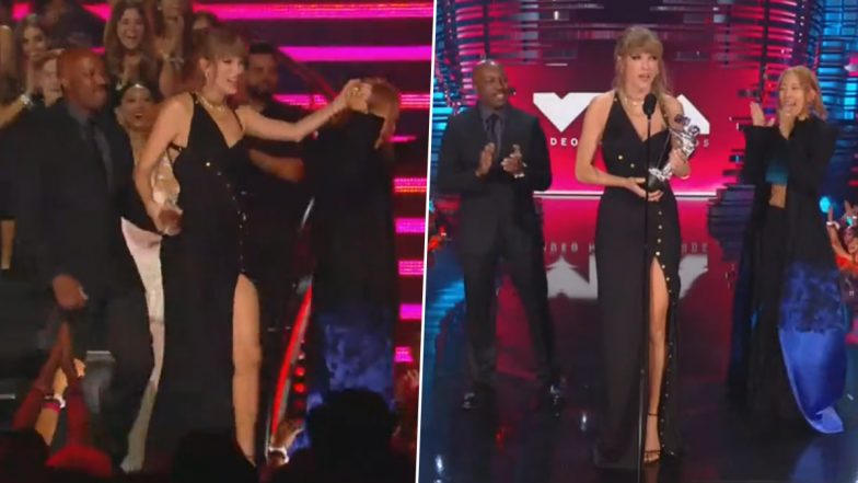 VMAs 2023: Taylor Swift Wins Best Direction Award for 'Anti-Hero', Calls Nicki Minaj Her 'Favourite Sagittarius' (Watch Video)