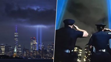 9/11 Attacks 22nd Anniversary: 'Tribute in Light' Shines Through Sky Over NYC as US Marks 22 Years of Attack on World Trade Centre and Pentagon, Photos Surfaces