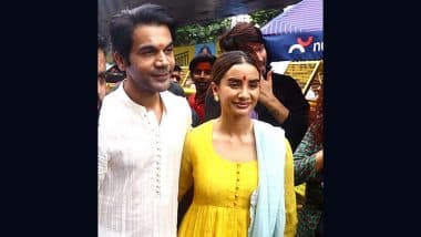 Rajkummar Rao Visits Mumbai’s Lalbaugcha Raja With Wife Patralekhaa To Seek Bappa’s Blessing (Watch Video)