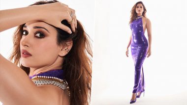 Tamannaah Bhatia Stuns in Violet Backless Sequin Gown For Award Function (See Pics)
