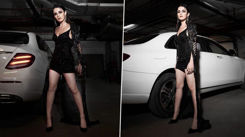 Radhika Madan Spells Glam in Shimmery Black Dress With Plunging Neckline (See Pics)