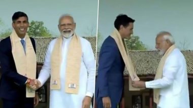 G20 Summit 2023: PM Narendra Modi Welcomes UK Counterpart Rishi Sunak, Justin Trudeau And Other G20 Leaders at Rajghat To Pay Homage to Mahatma Gandhi (Watch Videos)