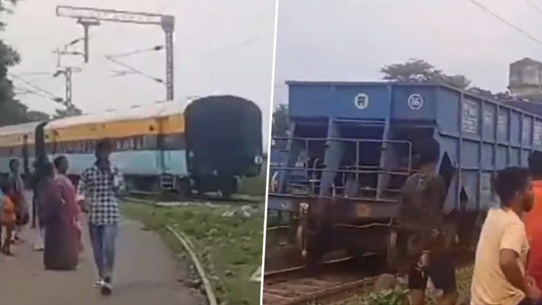 'Engineless' Train Running in Jharkhand Video: Train Compartments Seen Moving Without Engine Near Railway Crossing in Sahibganj, Clip Goes Viral