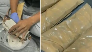 Hyderabad: Airport Authorities Foil Smuggling Attempt, Arrest Indian National Carrying Cocaine Concealed in False Bottom of Suitcase and Handbags (Watch Video)