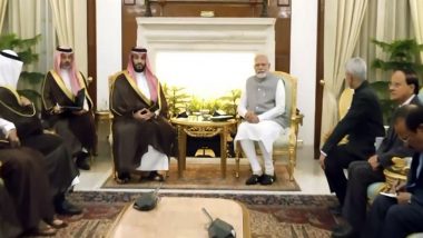 PM Narendra Modi, Saudi Arabia's Crown Prince Mohammed bin Salman Hold Bilateral Talks in Delhi; S Jaishankar and Ajit Doval Attend Meeting (Watch Video)