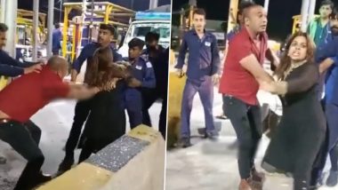 Haryana Shocker: Woman Punched, Her Hair Pulled, Man Brutally Thrashed by Toll Plaza Employees in Sonipat; Video Surfaces