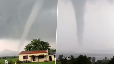 Waterspout Spotted in Maharashtra? Viral Video Shows Unusual Weather Phenomena at Igatpuri, Netizens Divided Over What It Is