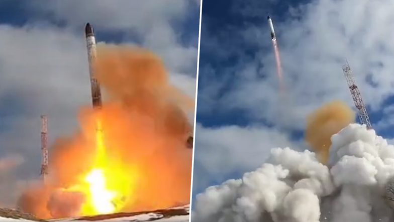 Nuclear War Alert? Russia President Vladimir Putin Puts Nuke Capable ‘Satan 2’ Sarmat Missile to Combat Duty (Watch Video)