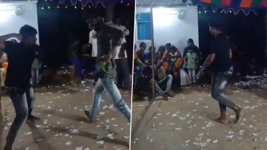 Youth Dies of Heart Attack While Dancing During Ganeshotsav Celebration in Andhra Pradesh, Sudden Death Caught on Camera (Watch Video)