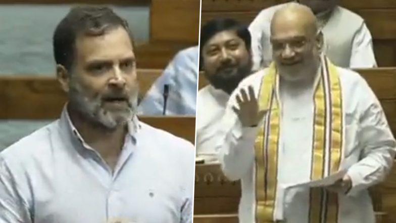 'Daro Mat': Amit Shah Mocks Rahul Gandhi After Congress Leader Leaves Lok Sabha Post His Speech (Watch Video)