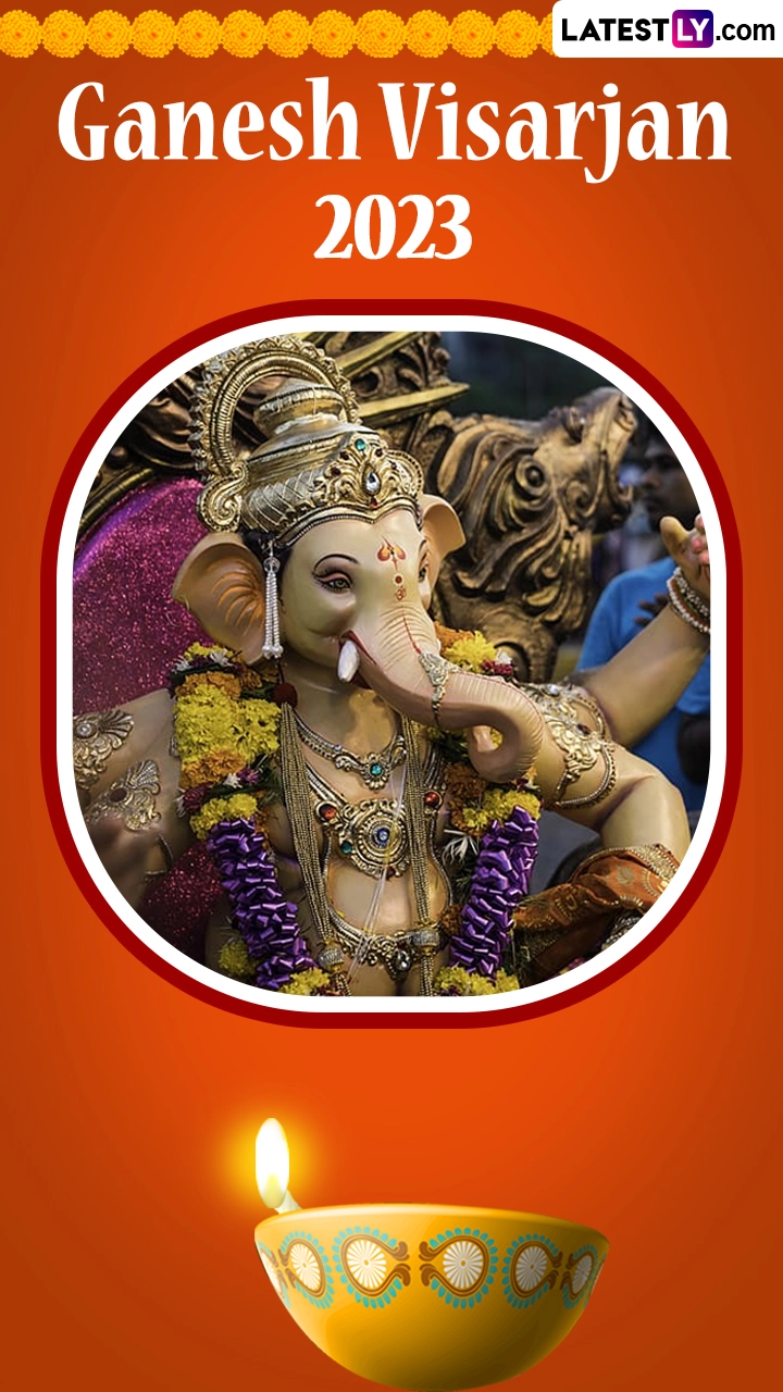 Ganesh Visarjan 2023 Wishes: Greetings and HD Wallpapers to Bid Farewell To Ganpati Bappa