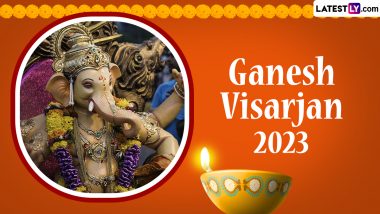 Ganpati Visarjan 2023 Wishes: WhatsApp Stickers, GIF Images, HD Wallpapers and SMS for Anant Chaturdashi
