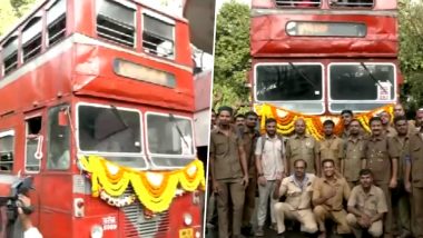 For One Last Time: Mumbai Bids Farewell to Iconic Non-AC Double-Decker Bus (Watch Video)