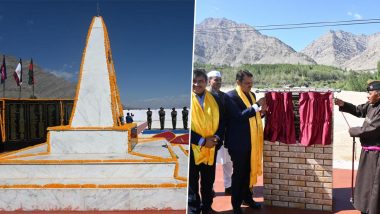 Maharashtra: Deputy CM Devendra Fadnavis Lays Foundation Stone For Renovation of Trishul War Memorial and Museum at Karu (See Pics)