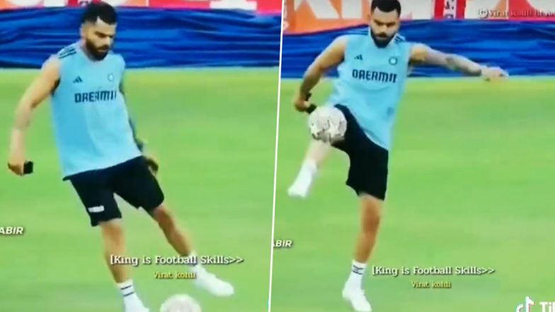 Virat Kohli Exhibits Brilliant Football Skills During Practice Session Ahead of IND vs PAK Asia Cup 2023 Super Four Match (Watch Video)