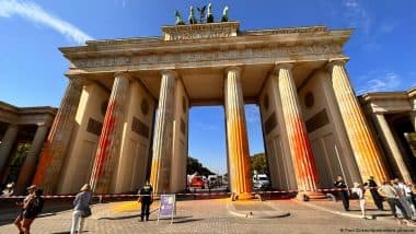 Climate Activists Spray Brandenburg Gate Orange