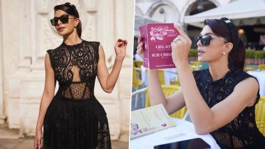 Jacqueline Fernandez Stuns in Sleeveless Black Net Dress, Actress Shares Sizzling Snaps From Italy