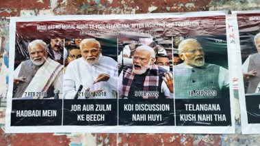 PM Narendra Modi Has No Moral Right To Visit Telangana, Say BRS Posters a Day Before Prime Minister's Visit