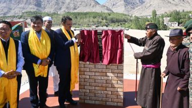 Maharashtra Deputy CM Devendra Fadnavis Lays Foundation Stone for Renovation of Trishul War Memorial and Museum at Karu in Leh (See Pics)