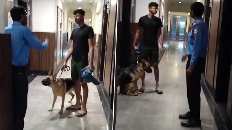 Noida: Heated Argument Erupts After Man Asked to Exit Building Lift Along With His Dog, Video of Verbal Spat Goes Viral