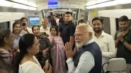 PM Narendra Modi Inaugurates Delhi Airport Metro Express Line From Dwarka Sector 21 to New Metro Station &rsquo;YashoBhoomi Dwarka Sector 25', Takes Train Ride (Watch Video)