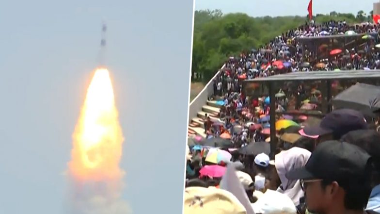 Aditya L1 Launched: Spirits Soar High at Sriharikota With Crowd Chanting 'Bharat Mata Ki Jai' as ISRO's PSLV-C57 Rocket Lifts Off To Sun (Watch Video)