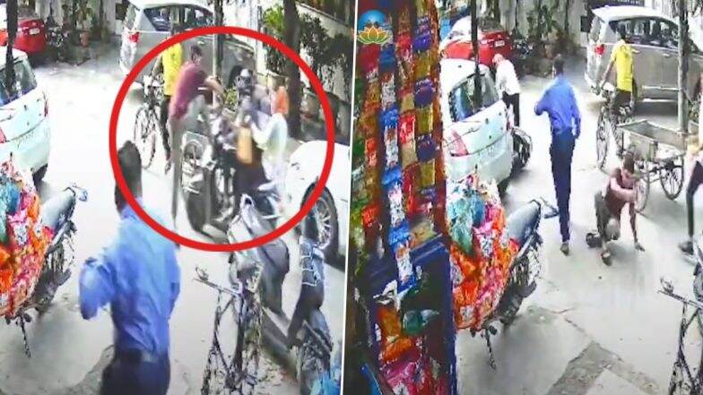 Brave Delhi Cop Kicks Two-Wheeler, Catches Two Thieves Fleeing on Scooty After Stealing Purse; Thrilling Video Surfaces