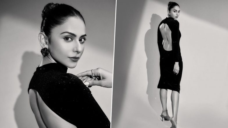 Rakul Preet Singh Looks Glamorous in Black Backless Midi Dress (View Pics)