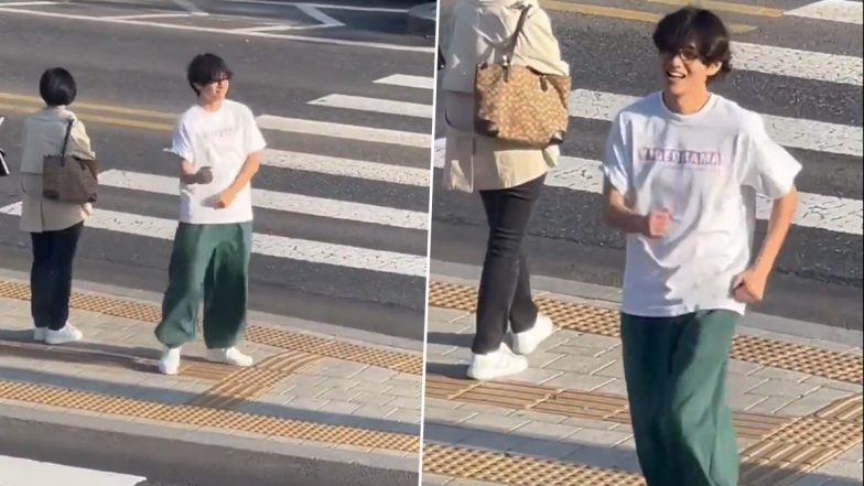 Min Heejin Shares Video of BTS V aka Kim Taehyung Dancing on the Street As He Waits To Cross Road! (Watch Video)