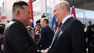 Russian President Vladimir Putin, North Korean Leader Kim Jong Un Meet at Space Centre in Far East Region (Watch Video)