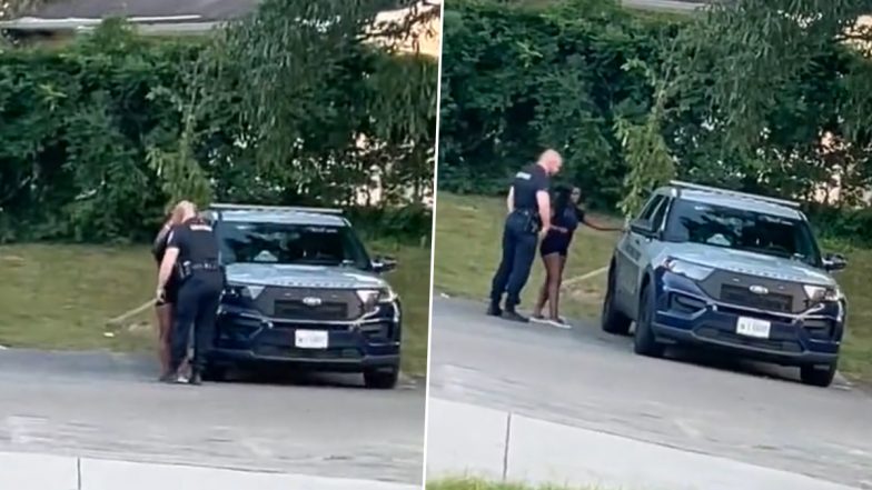 US Cop Kissing Video: Maryland Officer Caught on Camera Kissing Woman Before Going Into Back of Patrol Car With Her, Suspended After Clip Goes Viral