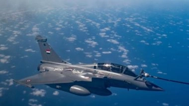 World News | Egyptian Jet Gets Refuelled Midair by Indian Airforce Aircraft During Exercise BRIGHT STAR-23