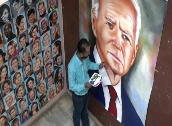 World News | Amritsar Based Artist Paints US President Portrait Ahead of G20 Summit