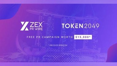 Business News | ZEX PR WIRE Announces Groundbreaking Offer: FREE PR Campaign for First 100 Participants at Token 2049 Singapore Edition in September 2023