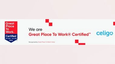 Business News | Celigo India is Now Certified as Great Place To Work